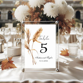 Elegant Pampas Grass Bröllop Bordsnummer