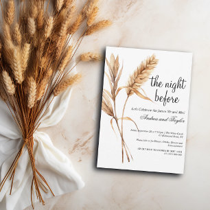 Elegant Pampas Grass Bröllop Rehearsal Middag Inbjudningar