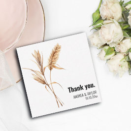 Elegant Pampas Grass Bröllop - tack för din kortan Anteckningskort