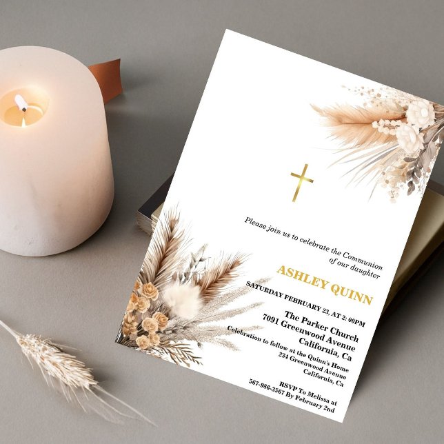 Elegant Pampas Grass Kor Första kommissionen Inbjudningar (Skapare uppladdad)