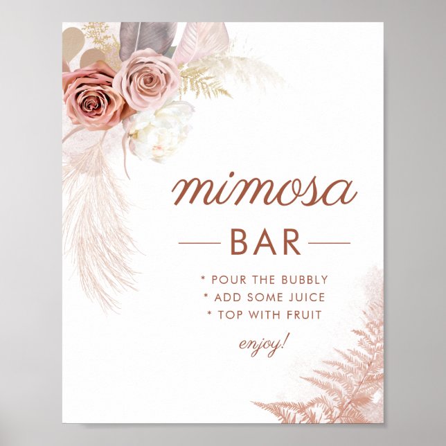 Elegant Pampas Grass Mimosa Pub Poster (Framsidan)
