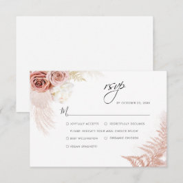 Elegant Pampas Grass Terracotta Bröllop OSA Kort