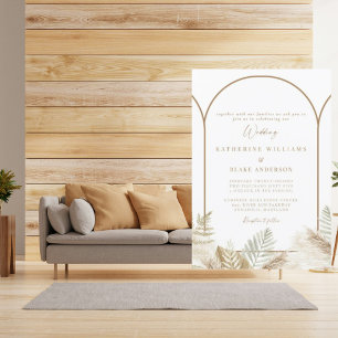 Elegant Pampas & Guld Neutralt-inbjudan Inbjudningar