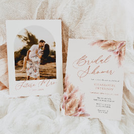 Elegant Pampas Terracotta Photo Möhippa Inbjudningar