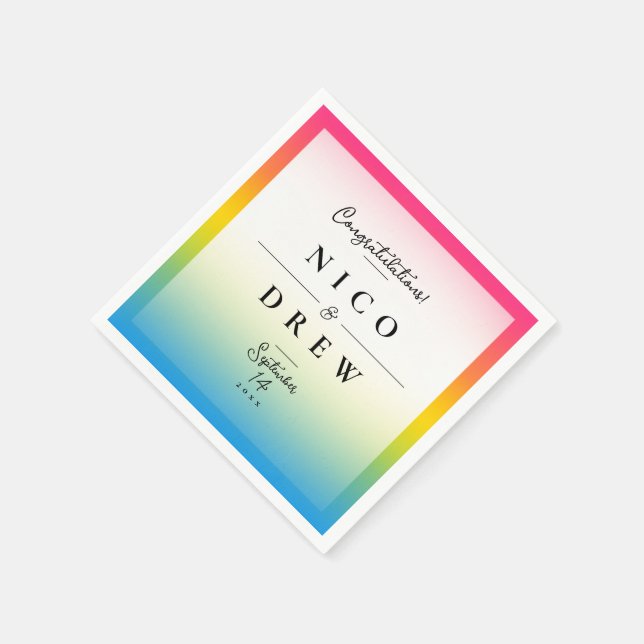 Elegant pansexuell Pride-bröllop  Pappersservett (Hörn)