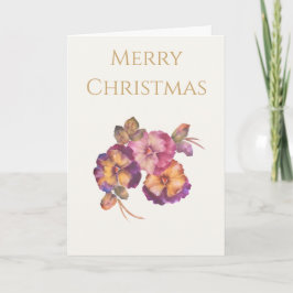 Elegant Pansy Christmas Card — Floral Holiday Gree Kort