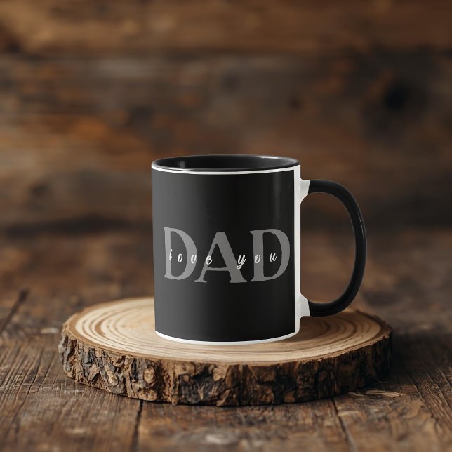 Elegant Pappa Älskar Dig Svart Mugg (Skapare uppladdad)
