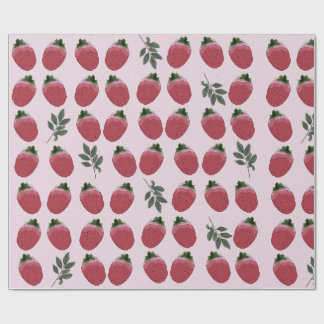 Elegant Papper vattenfärgsjordgubbssvällning Presentpapper