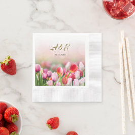 Elegant Pappersservett Färgfyllda Blommigtar