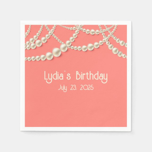 Elegant Pappra blöjor med pepparl-accenter Pappersservett (Framsidan)