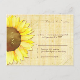 Elegant Papyrus Solros Bröllop OSA Inbjudan Vykort