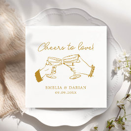 Elegant par Chef till Kärlek minimalistiska Bröllo Pappersservett