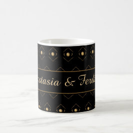 Elegant par Guld Black Mönster personalize Kaffemugg