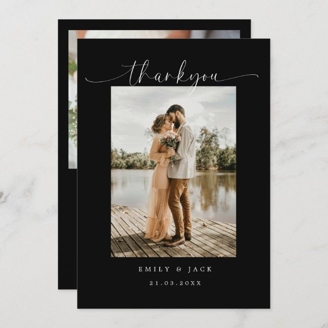 Elegant par Minimalistisk enkel skript Bröllop Inbjudningar (Fram/baksida)