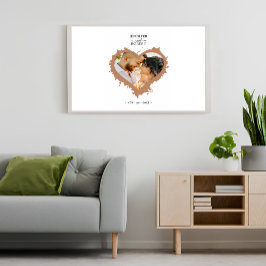 Elegant par Namn | Heart Photo Bröllop Canvastryck
