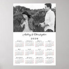 Elegant par Photo Namn 2026-kalender Poster