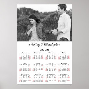 Elegant par Photo Namn 2026-kalender Poster