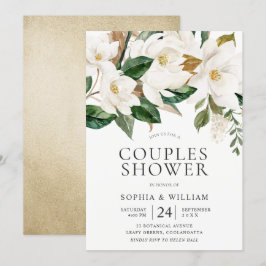 Elegant Par Shower för vackra vita blommor Inbjudningar