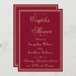 Elegant Par Shower Namn Email OSA Burgundy Inbjudningar