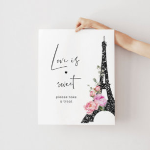 Elegant Paris blommigt Kärlek är söt att ta ett pa Poster
