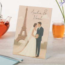 Elegant Paris bröllopsskylt med Eiffeltornet