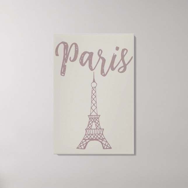 Elegant Paris Eiffel Torn Canvas Wall Art (Framsida)