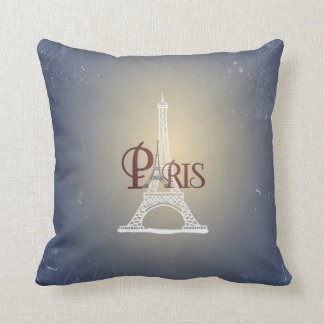 Elegant Paris för vintageblåttEiffel torn design Kudde