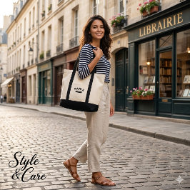 Elegant Paris Frankrike Mark Stilfull Canvas Totev Tygkasse