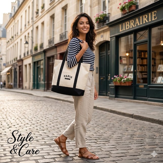 Elegant Paris Frankrike Mark Stilfull Canvas Totev Tygkasse (Elegant Paris France Mark Stylish Canvas Tote Bag)