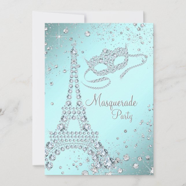 Elegant Paris maskeradfest Inbjudningar (Framsida)