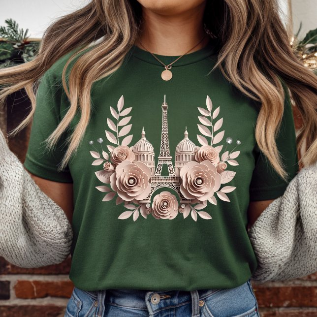 Elegant Paris Paper-Cut Floral T-Shirt  (Skapare uppladdad)