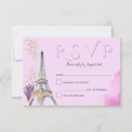 Elegant Paris Rosa Guld Watercolor Eiffel Torn OSA Kort