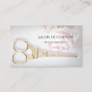 Elegant Parisian Salon Ro Blommigt Hair Stylist Visitkort