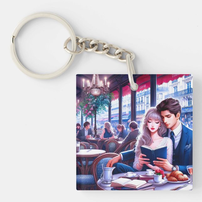 Elegant Parisiskt cafédatum: ett romskt Esc-värde (Framsidan)