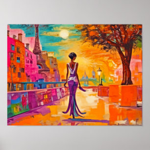 Elegant Parisutskrift, Poster Pappert värde (proje