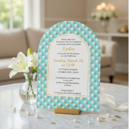 Elegant Pärl-Bat Mitzvah-inbjudan Inbjudningar