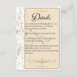 Elegant Pärl Guld Script Bröllop Romantiska Pärlor Tilläggskort