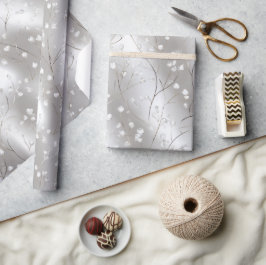 Elegant pärl silver frost glans abstrakt mönster presentpapper