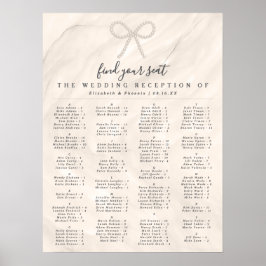Elegant pärlbåge Alfabetisk Gäst Seating Chart Poster