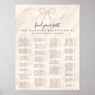 Elegant pärlbåge Alfabetisk Gäst Seating Chart Poster