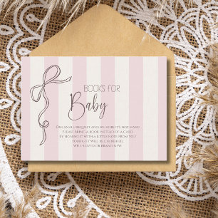 Elegant pärlbåge Chic Baby Shower-böcker för bebis Tilläggskort
