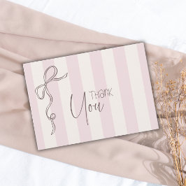 Elegant pärlbåge Vintage-ränder Baby Shower Tack Kort
