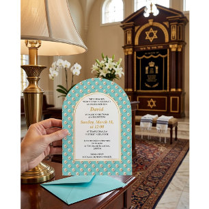 Elegant pärlbar mitzvah-inbjudan inbjudningar