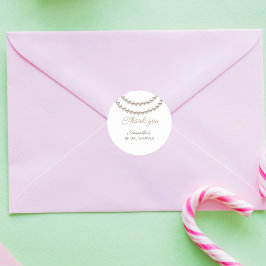 Elegant pärlbröllopsdusch runt klistermärke