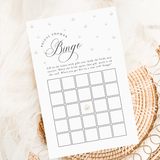 Elegant pärlbröllopspresent Bingo-spel (Skapare uppladdad)