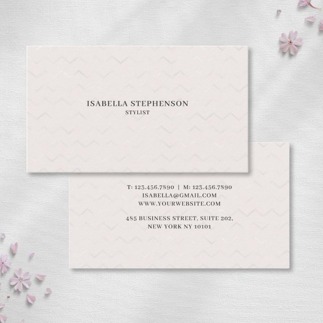 Elegant pärlchevron Minimal Professionell Visitkort (Skapare uppladdad)