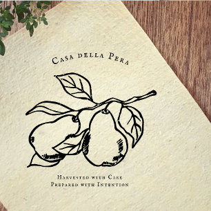 Elegant Päronillustration Gummistempel Stämpel