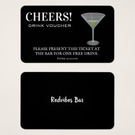 Elegant Party bröllopsreception Free Drink Voucher Visitkort