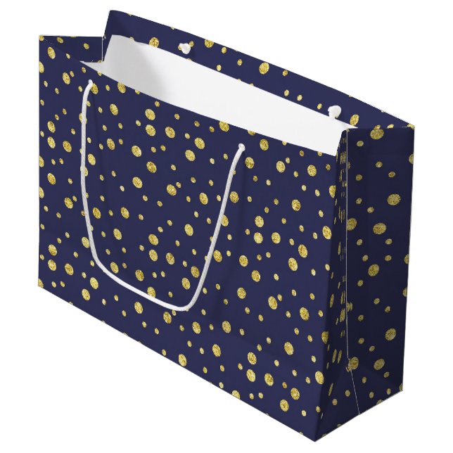 Elegant Party Gift Bag för marin Guld (Framsidan Vinklad)