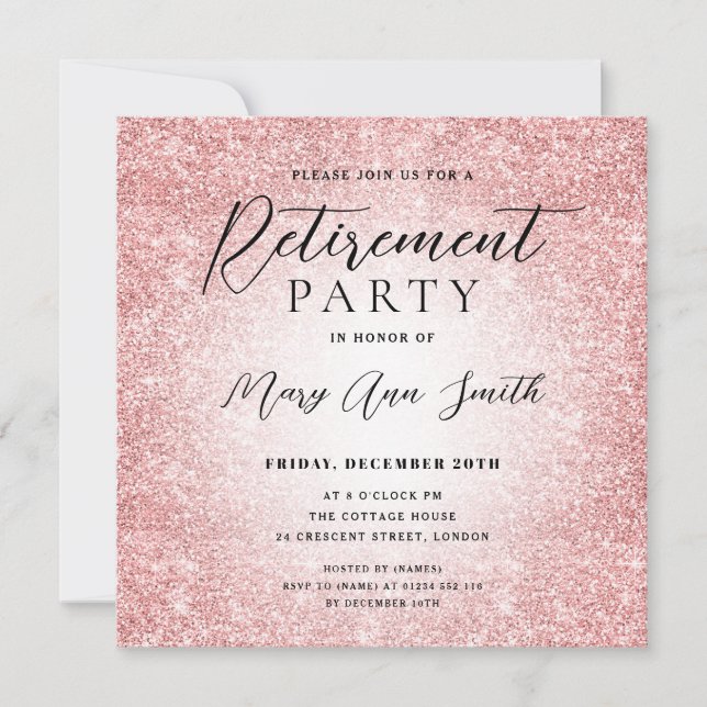 Elegant, Party Glam Ro Guld Glitter i Pension (Framsida)